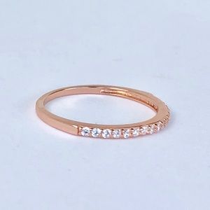 Wedding Band Rose gold half eternity ring